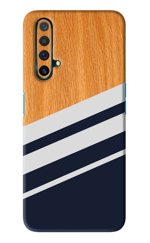 Black And White Wooden Realme X3 Back Skin Wrap
