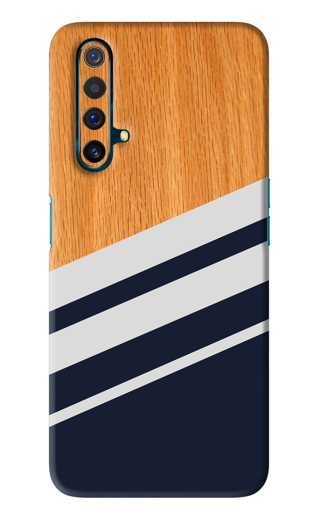 Black And White Wooden Realme X3 Back Skin Wrap