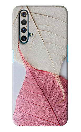 White Pink Leaf Realme X3 Back Skin Wrap