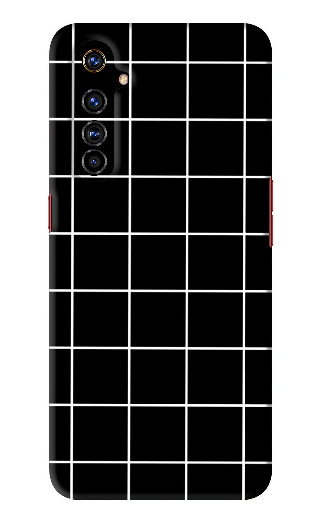 White Grid Realme X50 Pro Back Skin Wrap