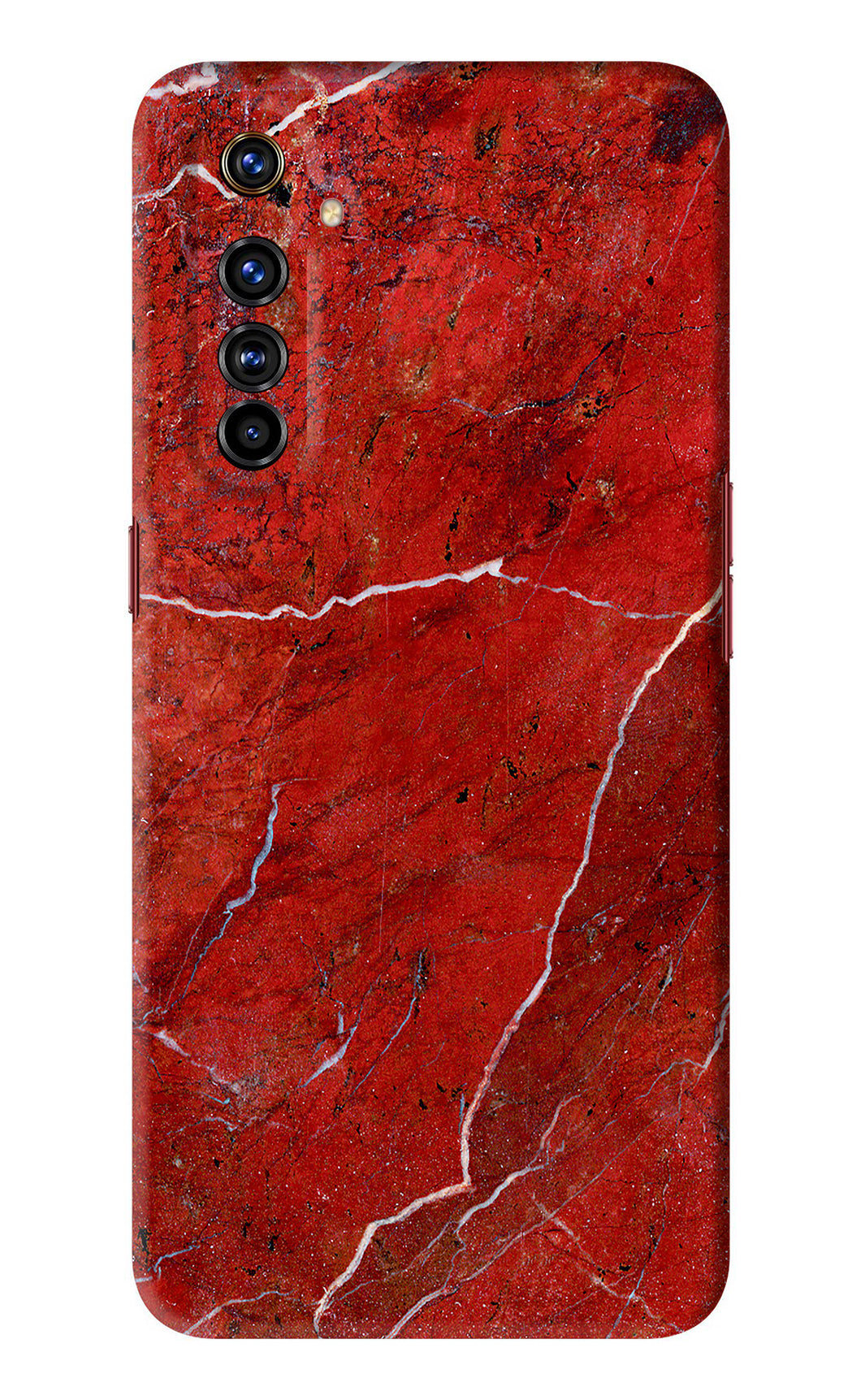 Red Marble Design Realme X50 Pro Back Skin Wrap