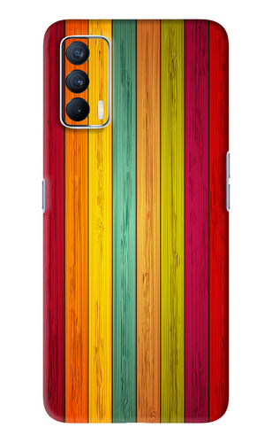 Multicolor Wooden Realme X7 Back Skin Wrap