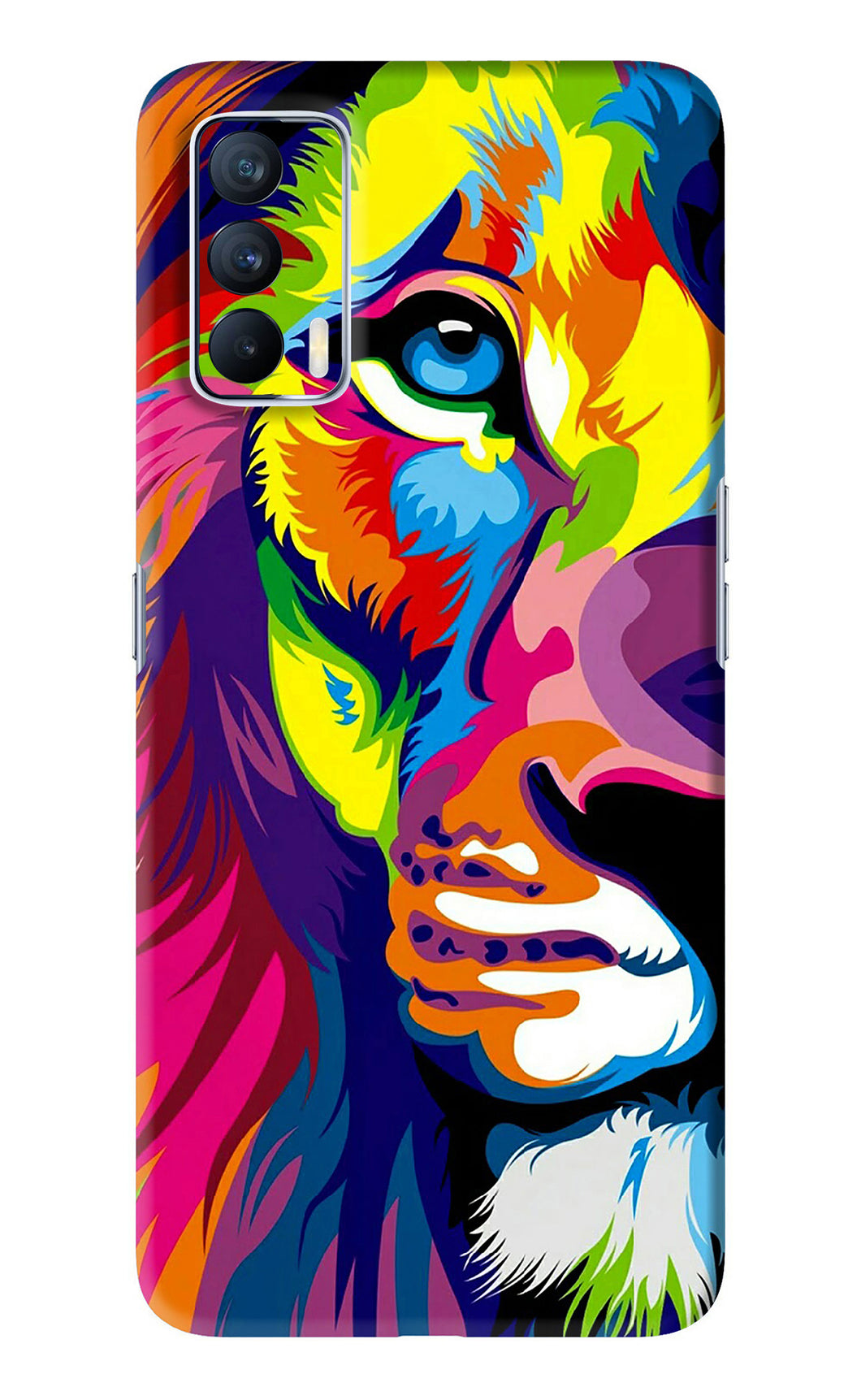 Lion Half Face Realme X7 Back Skin Wrap