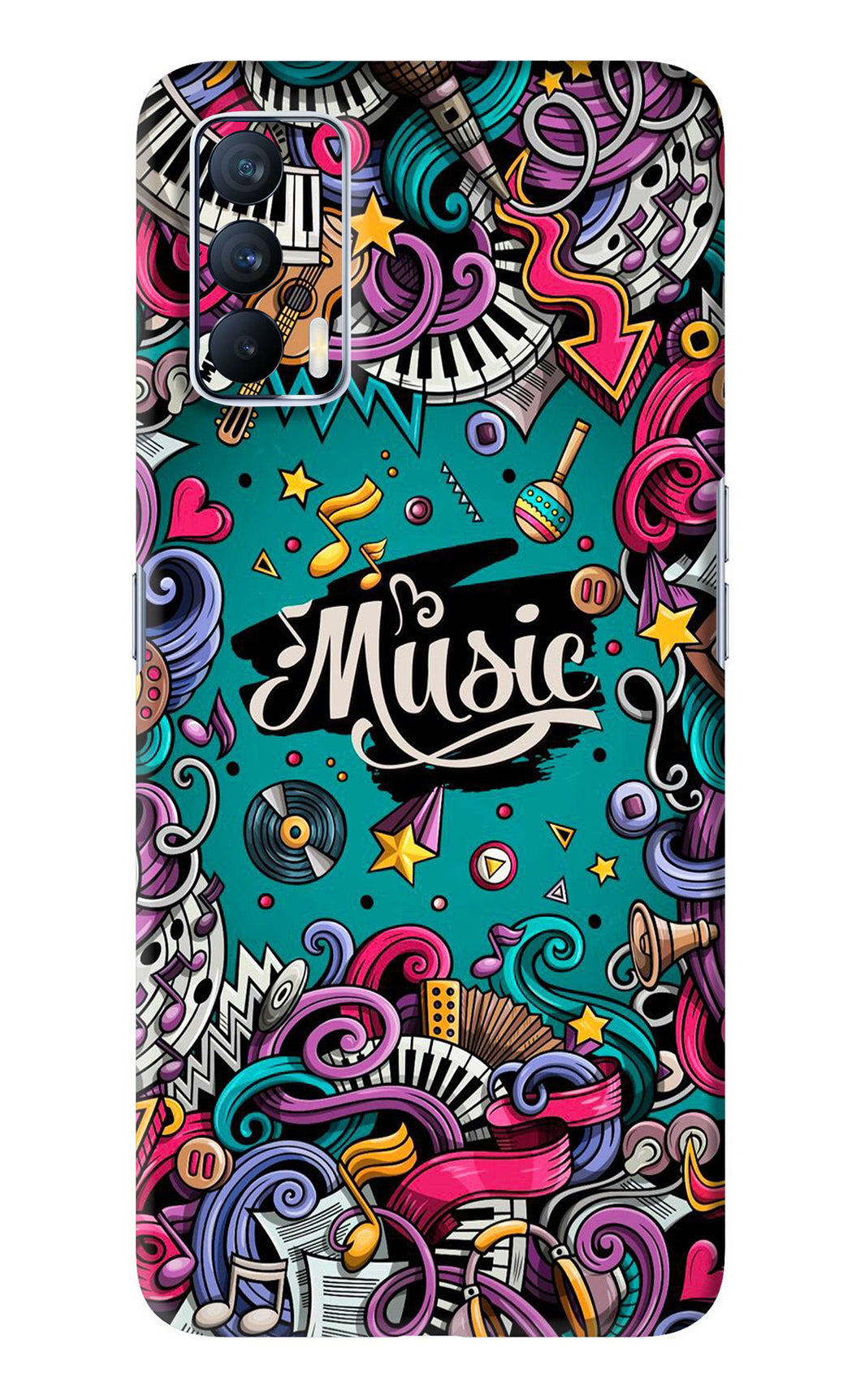 Music Graffiti Realme X7 Back Skin Wrap