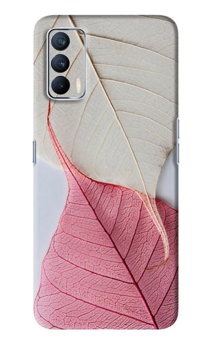 White Pink Leaf Realme X7 Back Skin Wrap