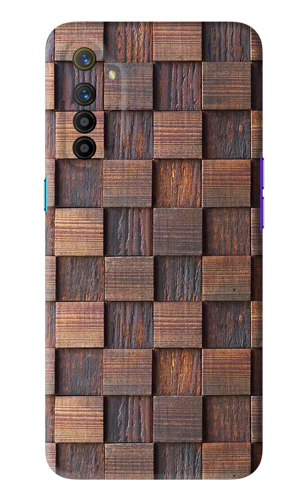 Wooden Cube Design Realme XT Back Skin Wrap