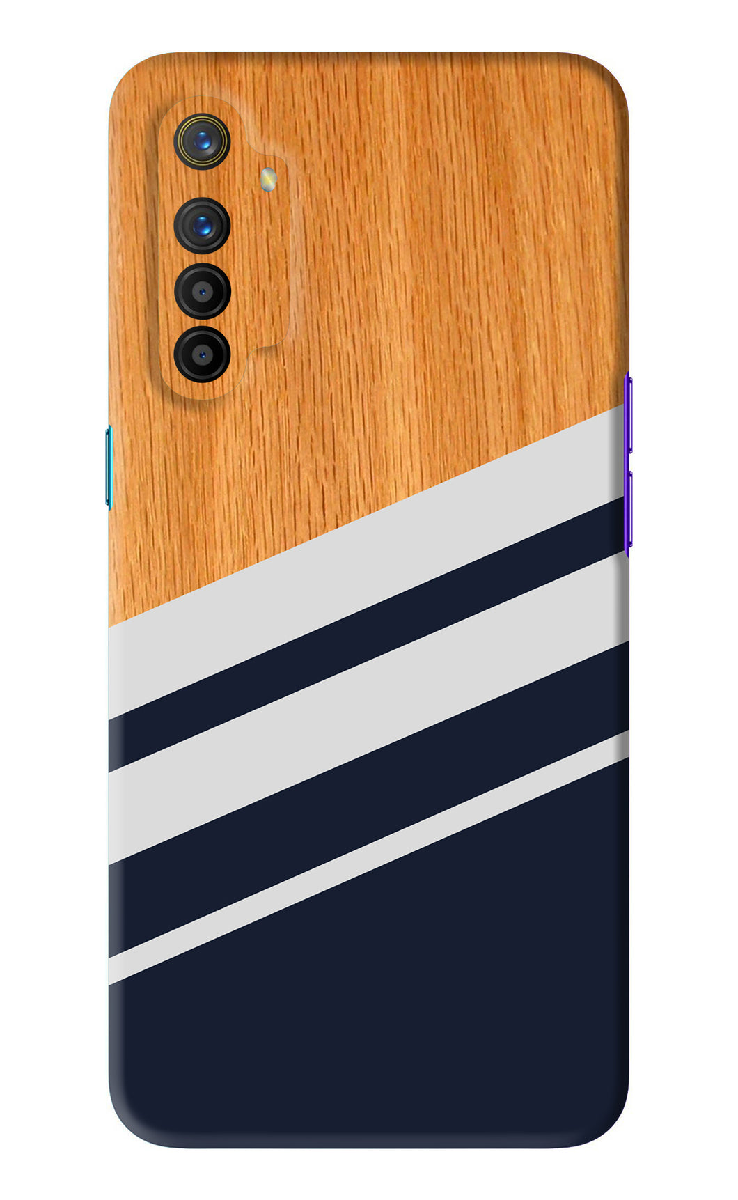 Black And White Wooden Realme XT Back Skin Wrap