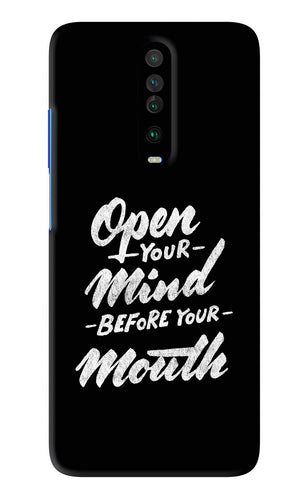 Open Your Mind Before Your Mouth Poco X2 Back Skin Wrap