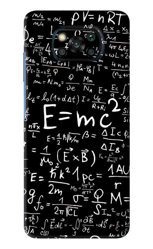 Physics Albert Einstein Formula Poco X3 Back Skin Wrap