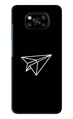 Paper Plane White Poco X3 Back Skin Wrap