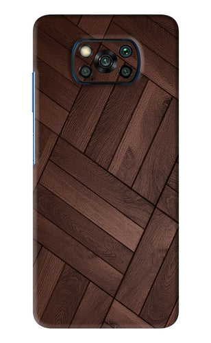 Wooden Texture Design Poco X3 Back Skin Wrap