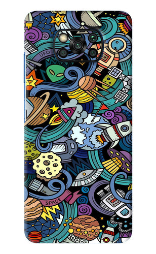 Space Abstract Poco X3 Back Skin Wrap