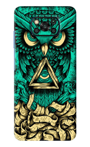 Green Owl Poco X3 Back Skin Wrap