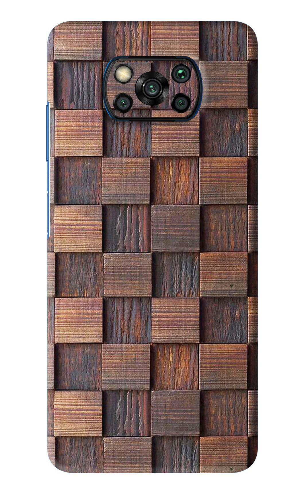 Wooden Cube Design Poco X3 Pro Back Skin Wrap