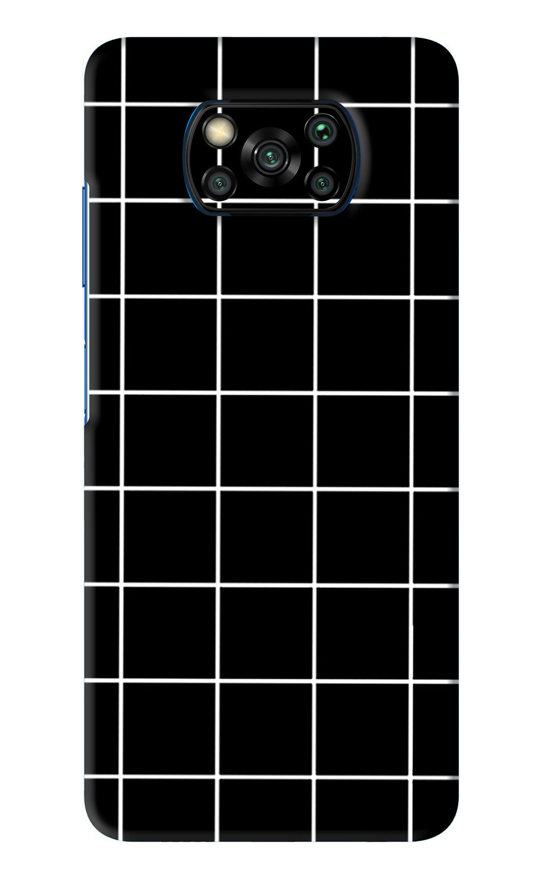 White Grid Poco X3 Pro Back Skin Wrap