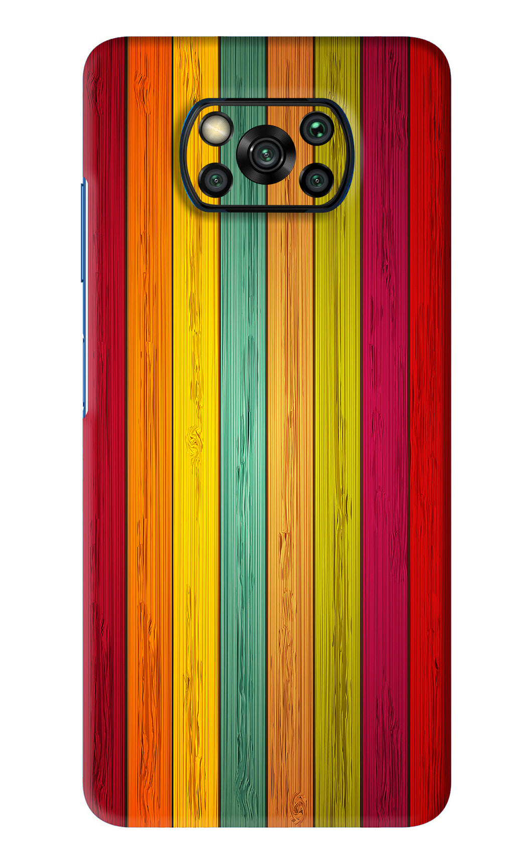 Multicolor Wooden Poco X3 Pro Back Skin Wrap