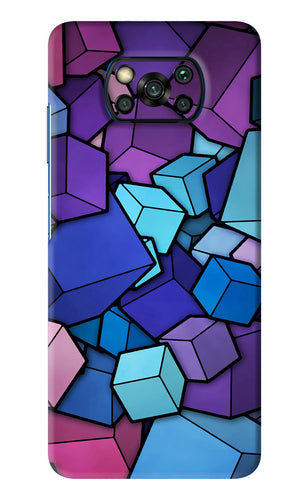 Cubic Abstract Poco X3 Pro Back Skin Wrap