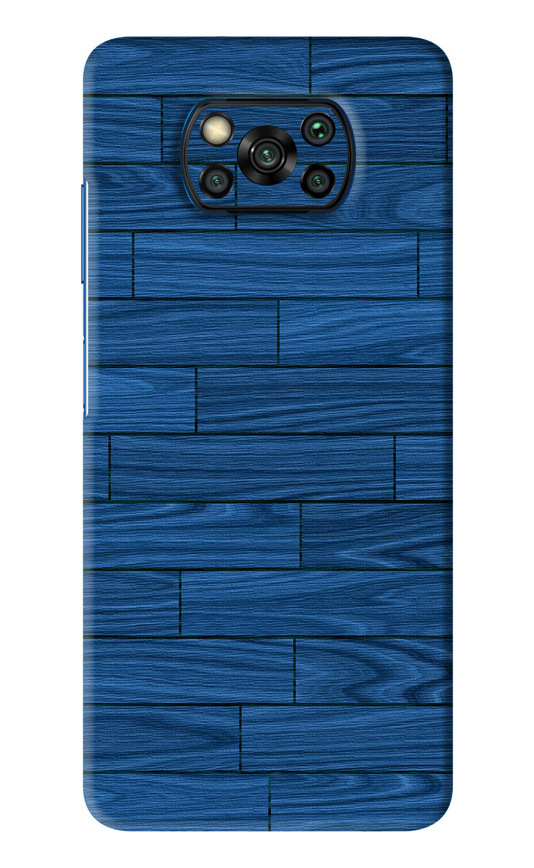 Blue Wooden Texture Poco X3 Pro Back Skin Wrap