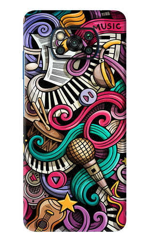 Music Abstract Poco X3 Pro Back Skin Wrap