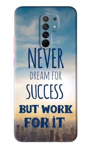 Never Dream For Success But Work For It Poco M2 Back Skin Wrap