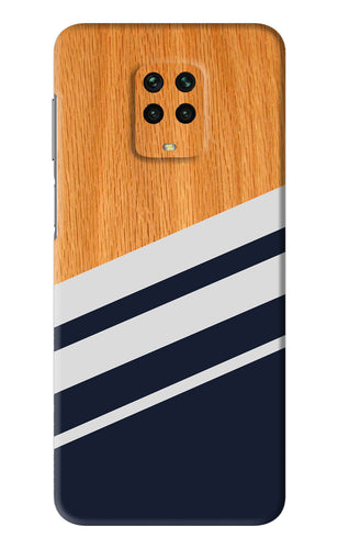Black And White Wooden Poco M2 Pro Back Skin Wrap