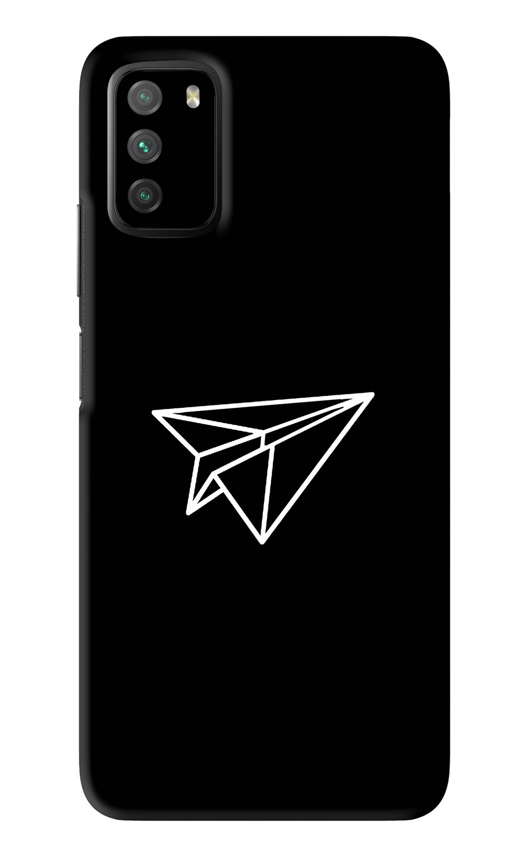 Paper Plane White Poco M3 - No Sides Back Skin Wrap