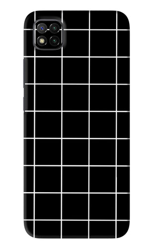 White Grid Poco C3 Back Skin Wrap
