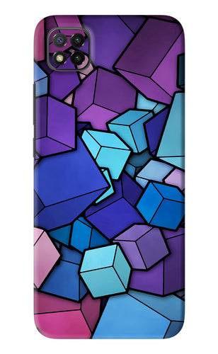Cubic Abstract Poco C3 Back Skin Wrap