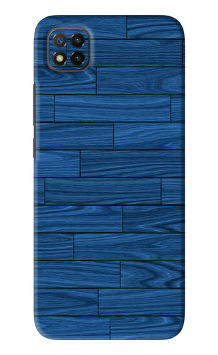 Blue Wooden Texture Poco C3 Back Skin Wrap
