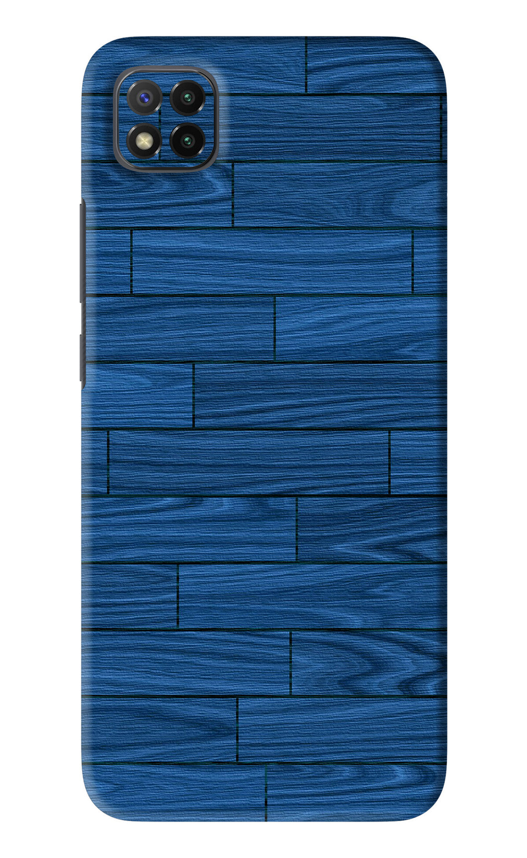 Blue Wooden Texture Poco C3 Back Skin Wrap