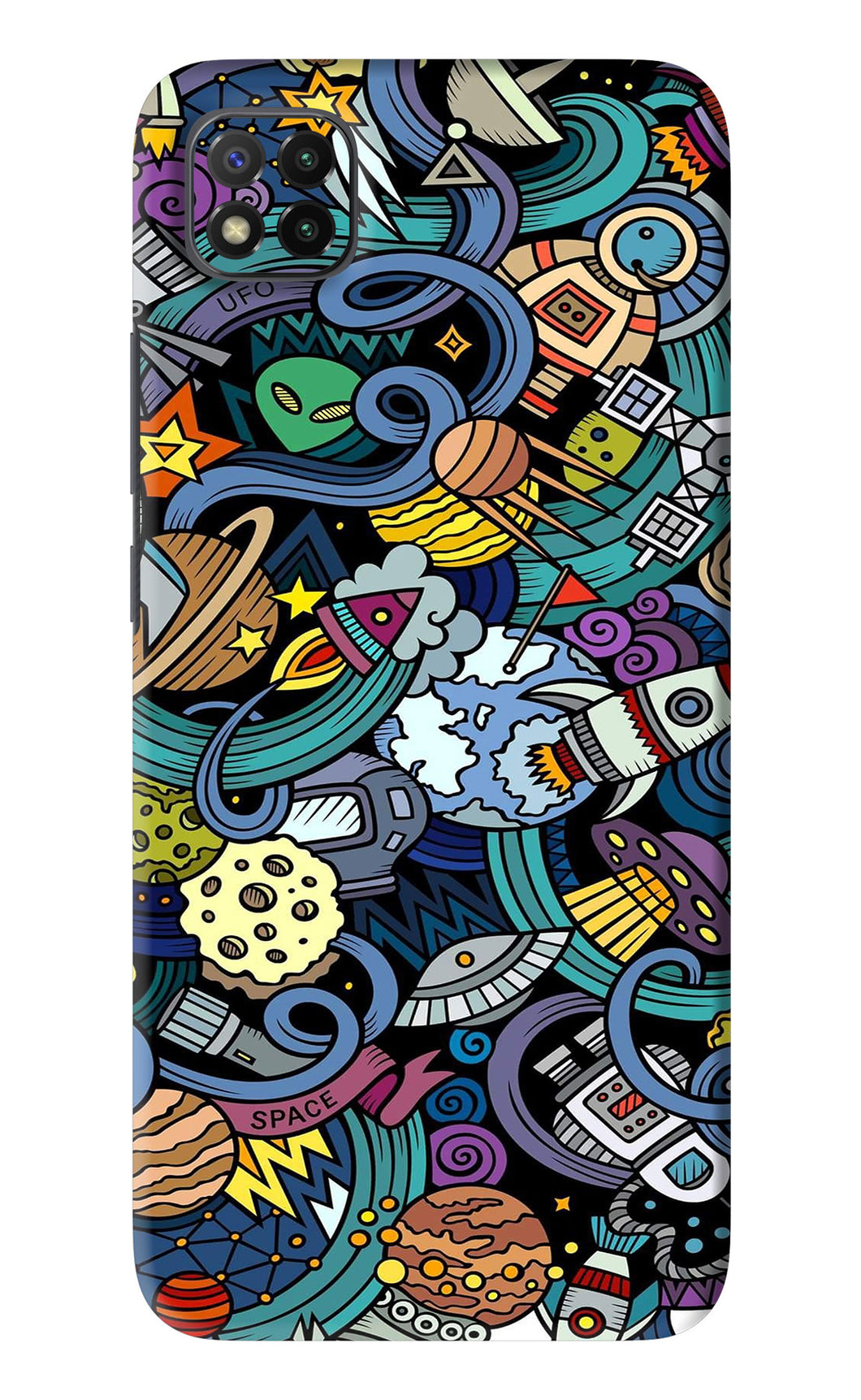 Space Abstract Poco C3 Back Skin Wrap