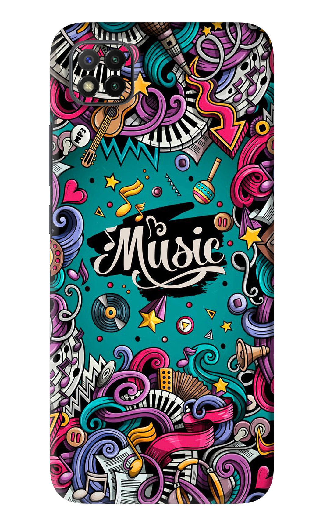 Music Graffiti Poco C3 Back Skin Wrap