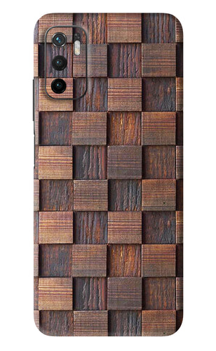 Wooden Cube Design Poco M3 Pro 5G Back Skin Wrap