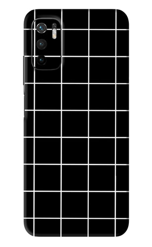 White Grid Poco M3 Pro 5G Back Skin Wrap