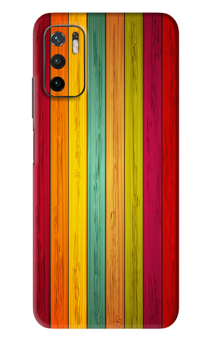 Multicolor Wooden Poco M3 Pro 5G Back Skin Wrap