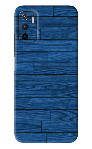 Blue Wooden Texture Poco M3 Pro 5G Back Skin Wrap