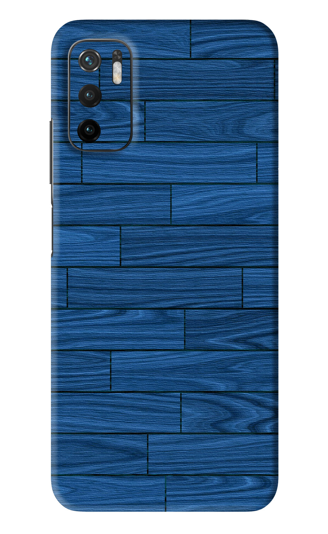Blue Wooden Texture Poco M3 Pro 5G Back Skin Wrap