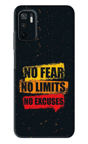 No Fear No Limits No Excuses Poco M3 Pro 5G Back Skin Wrap