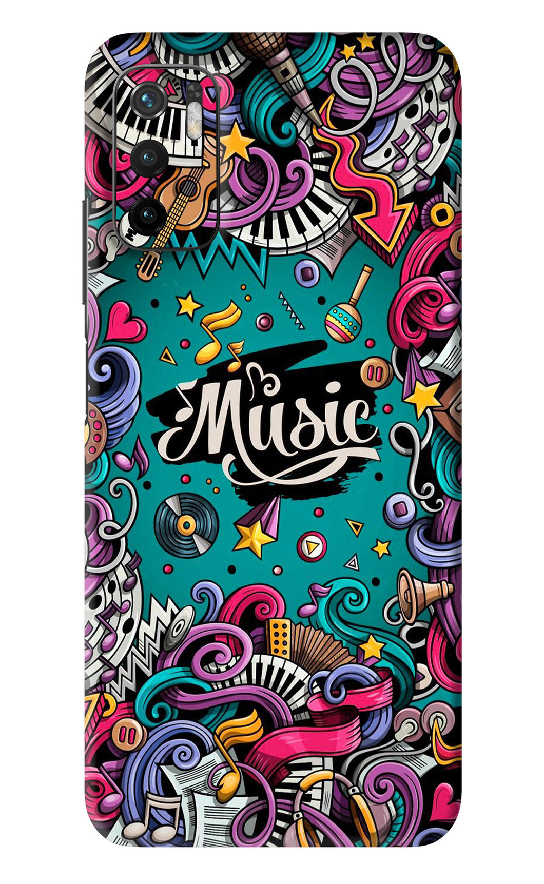 Music Graffiti Poco M3 Pro 5G Back Skin Wrap