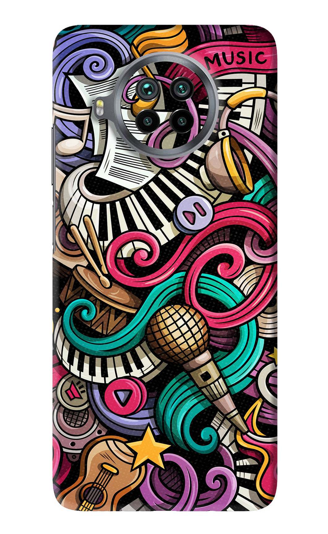 Music Abstract Xiaomi Mi 10i Back Skin Wrap
