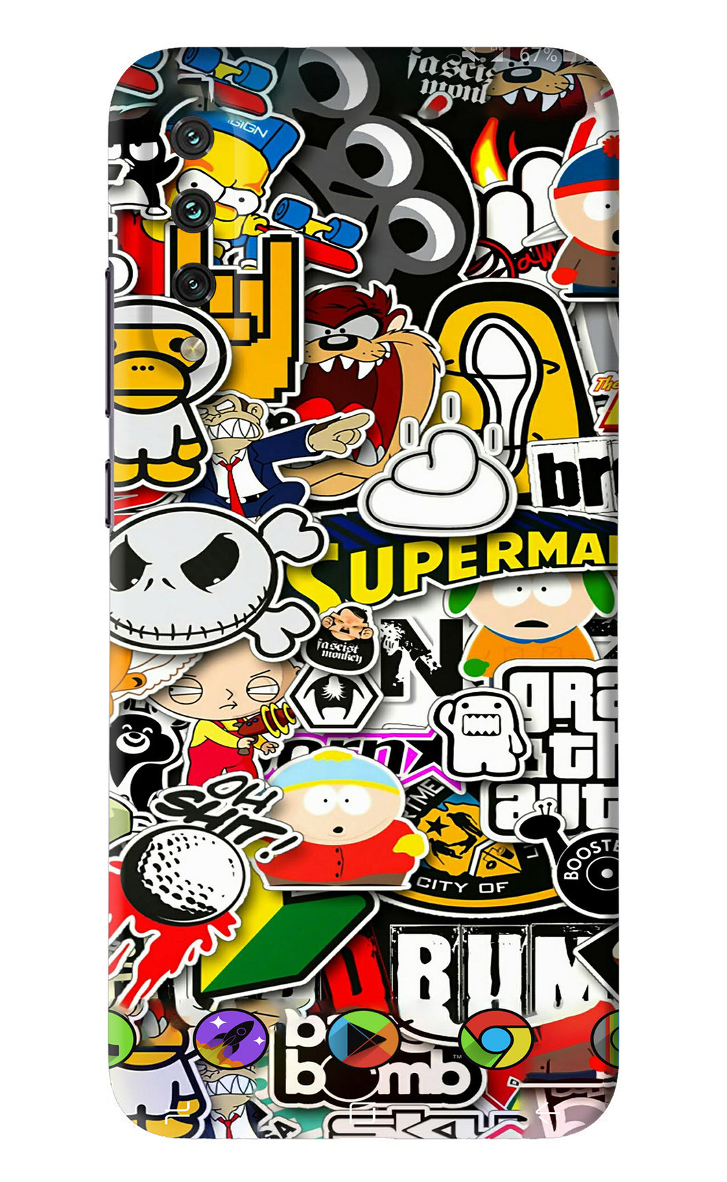 Sticker Bomb Xiaomi Mi A3 Back Skin Wrap