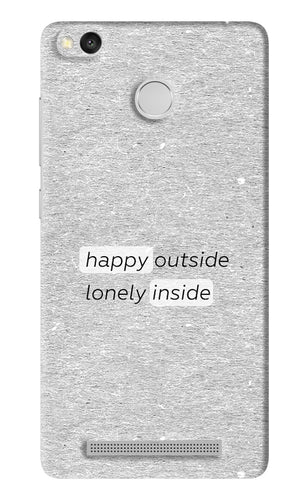 Happy Outside Lonely Inside Xiaomi Redmi 3S Prime Back Skin Wrap