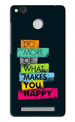 Do More Of What Makes You Happy Xiaomi Redmi 3S Prime Back Skin Wrap