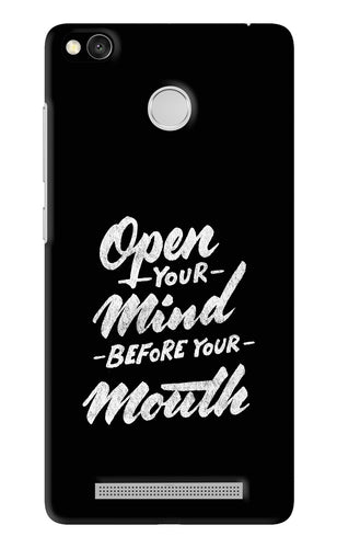 Open Your Mind Before Your Mouth Xiaomi Redmi 3S Prime Back Skin Wrap