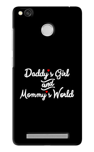 Daddy's Girl and Mommy's World Xiaomi Redmi 3S Prime Back Skin Wrap