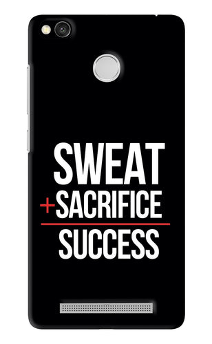 Sweat Sacrifice Success Xiaomi Redmi 3S Prime Back Skin Wrap