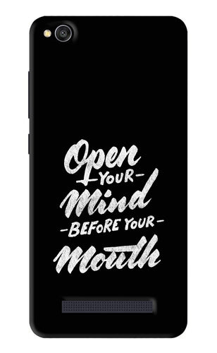 Open Your Mind Before Your Mouth Xiaomi Redmi 4A Back Skin Wrap