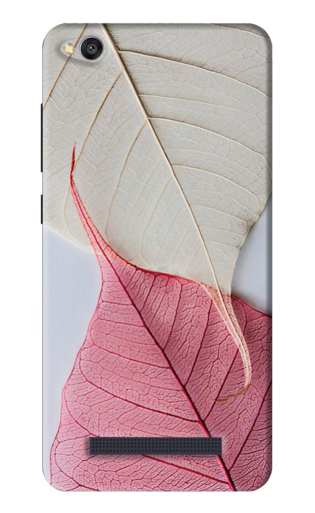 White Pink Leaf Xiaomi Redmi 4A Back Skin Wrap