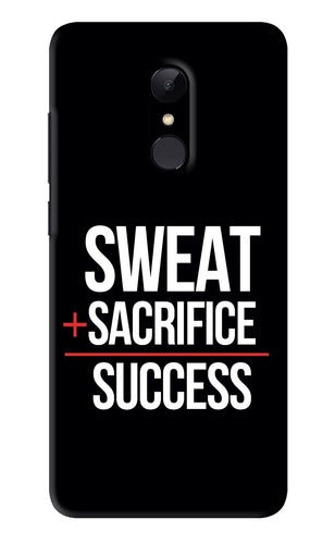 Sweat Sacrifice Success Xiaomi Redmi 5 Back Skin Wrap