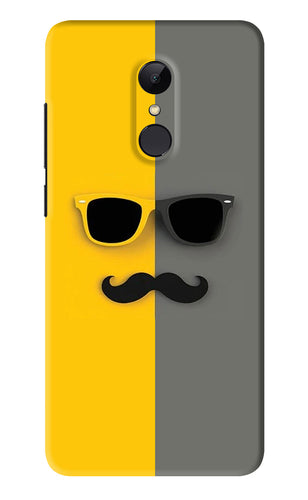 Sunglasses with Mustache Xiaomi Redmi 5 Back Skin Wrap